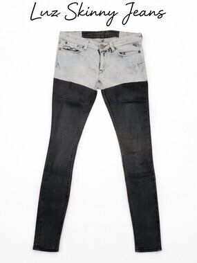 Replay Luz Jeans Women’s Size 27 Gray Black Colorblock Skinny Denim Stretch